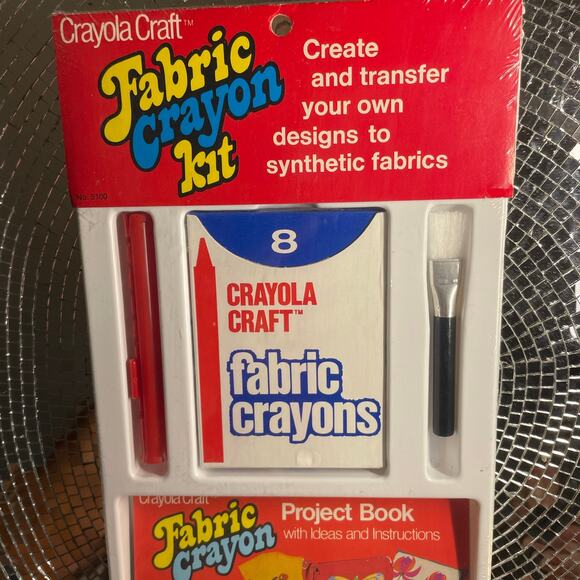 Vintage Binney & Smith Crayola Craft Fabric Crayon Kit No 5100 USA NOS - Picture 5 of 7